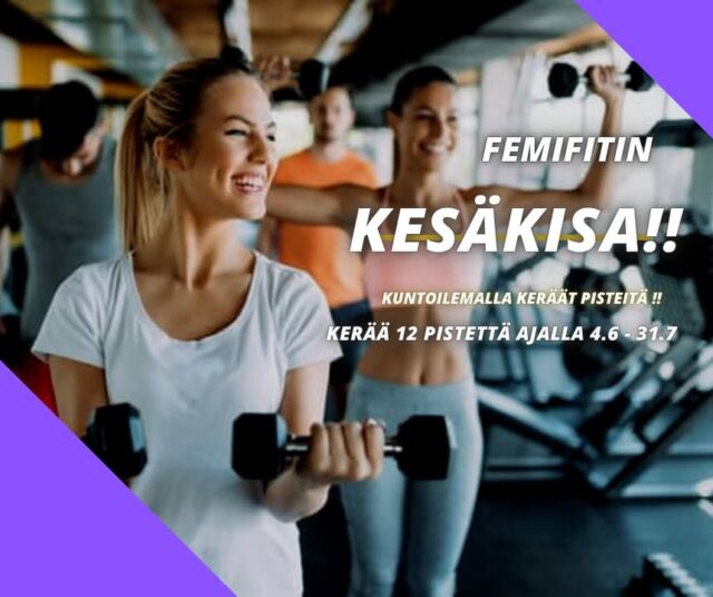 Femifitin kesäkisa alkaa keskiviikkona 4.6!!Kuntoilemalla keräät pisteitä eli 1 käynti/1 piste 👍- kun olet kerännyt 12 pistettä kasaan niin saat yllätyspalkinnon 🎁🪇 näin osallistut;👉 treenaa kuntosalilla
👉 leimaa itsesi salille ja merkitse käyntisi tiskillä olevaan taulukkoon ( max 1 piste/ pv )
👉 kun 14 pistettä on täynnä olet saamassa yllätyslahjan 🥰Nyt vaan treenaamaan!